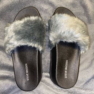Steve Madden Faux Fur Slides